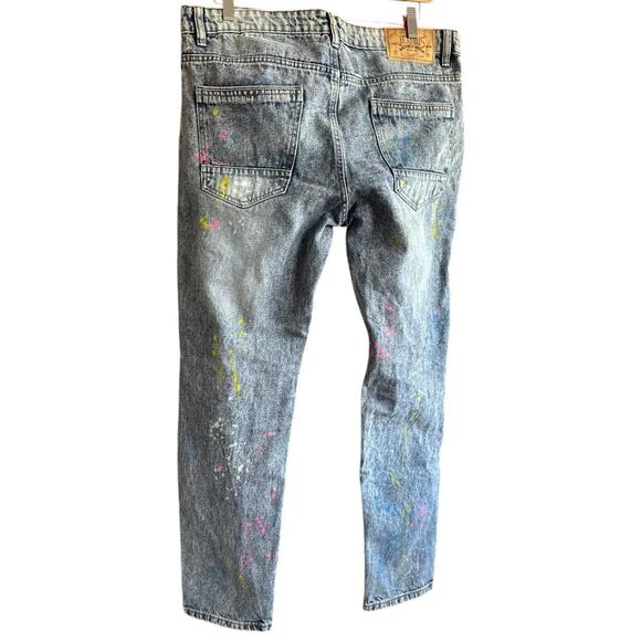 Mens Jeans Size 36x30 Runs Small Distressed Artist Indie Casual Retro Vibes - Picture 6 of 8